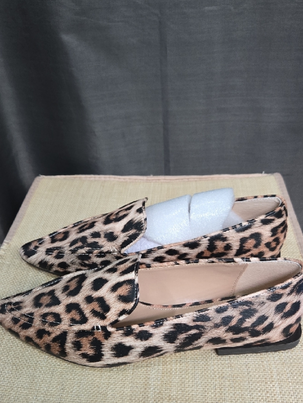 Charles David Leopard Print Pointed Loafers in Tan and Black - Picture 2 of 11